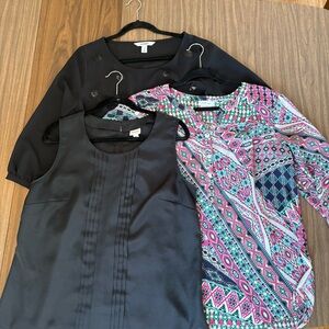 Old Navy Black 3/4 Blouse, Van Heusen 3/4 Blouse, Merona Sleeveless Black Blouse